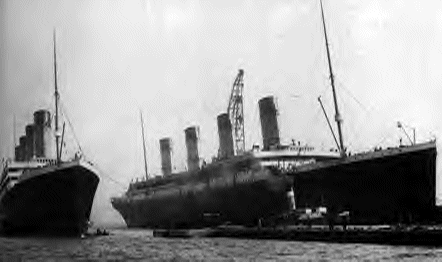 The Olympic and the Titanic, as seen together in Belfast